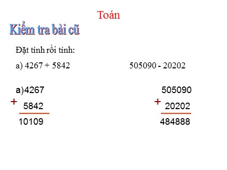 Bài giảng Toán Lớp 2 - Bài: Luyện tập