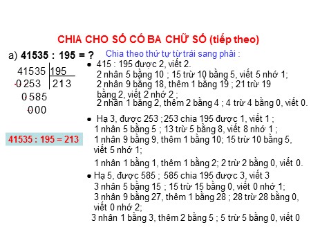 Bài giảng Toán Lớp 4 - Bài: Chia cho số có ba chữ số (Tiếp theo)