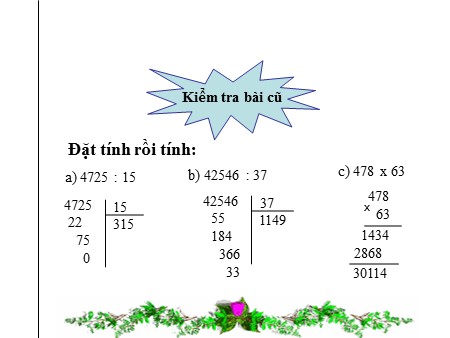 Bài giảng Toán Lớp 4 - Bài: Thương có chữ số 0