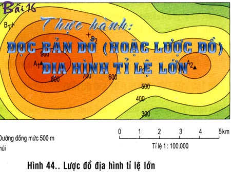 Bài giảng Địa lí Lớp 6 - Bài 16: Thực hành đọc bản đồ (hoặc lược đồ) địa hình tỉ lệ lớn