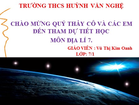 Giáo án Địa lí Lớp 7 - Bài 17: Ô nhiễm môi trường đới ôn hòa - Vũ Thị Kim Oanh