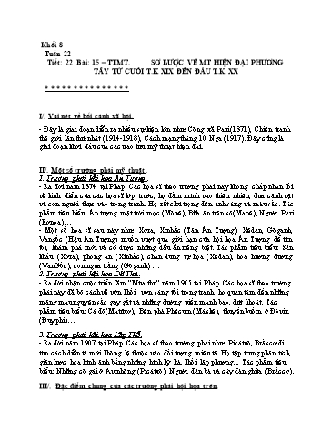 Giáo án Mỹ thuật Khối 8 - Tuần 22