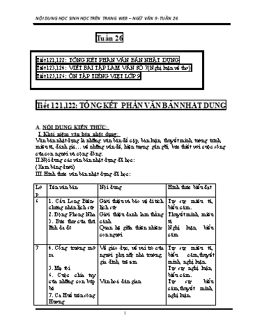 Giáo án Ngữ văn Lớp 9 - Tuần 26