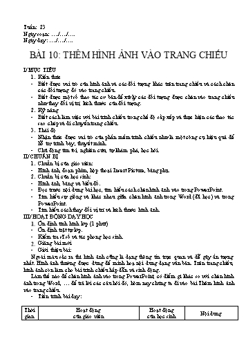 Giáo án Tin học Lớp 9 - Tuần 23+24