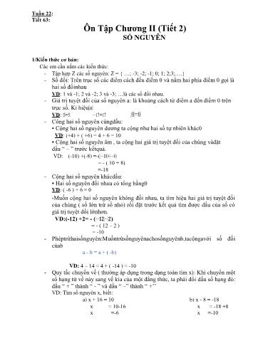 Giáo án Toán Lớp 6 - Tuần 22