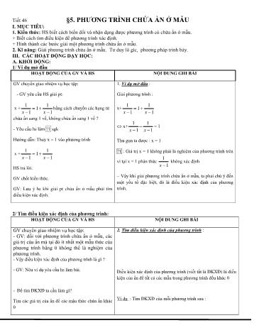 Giáo án Toán Lớp 8 - Tiết 46+47