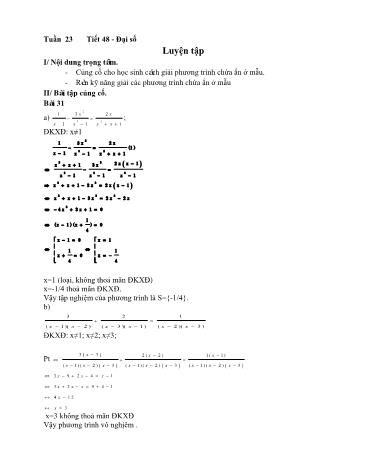 Giáo án Toán Lớp 8 - Tuần 23