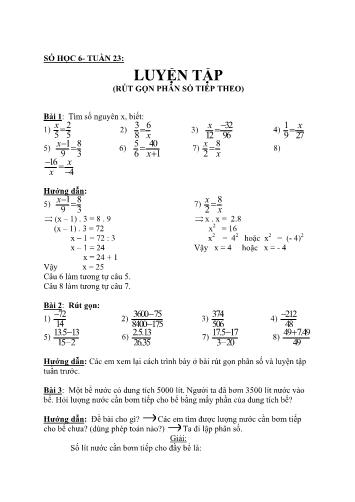 Ôn tập môn Số học Lớp 6 - Tuần 23