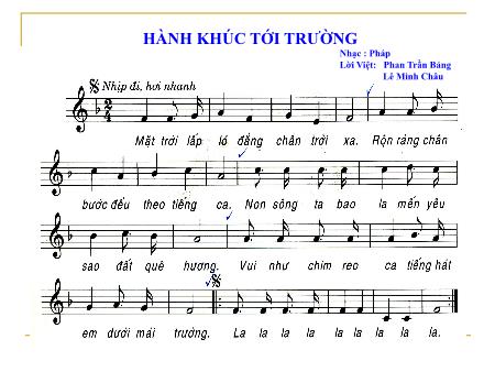 Bài giảng Âm nhạc Lớp 6 - Tiết 10: Tập đọc nhạc số 4. Âm nhạc thường thức Nhạc sĩ Lưu Hữu Phước và bài hát Lê Đàng