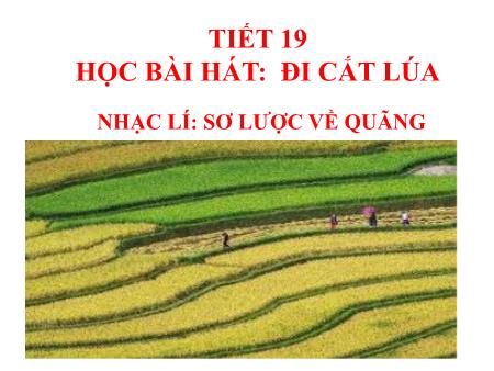 Bài giảng Âm nhạc Lớp 7 - Tiết 19: Học bài hát Đi cắt lúa. Nhạc lí Sơ lược về quãng
