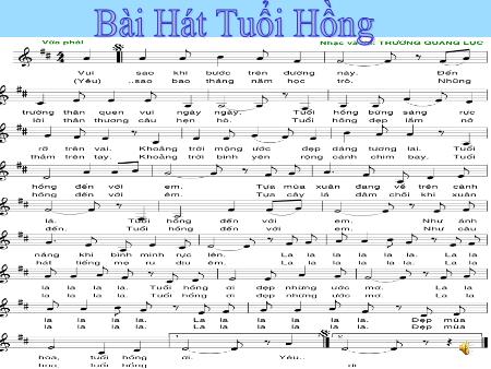 Bài giảng Âm nhạc Lớp 8 - Tiết 7: Học hát Bài hát tuổi hồng
