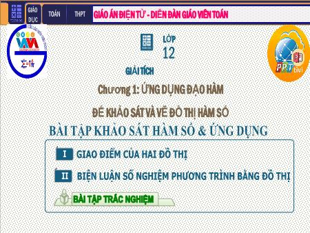 Bài giảng Giải tích Lớp 12 - Chương I: Ứng dụng đạo hàm khảo sát và vẽ đồ thị hàm số - Tiết 19: Bài tập khảo sát hàm số & ứng dụng