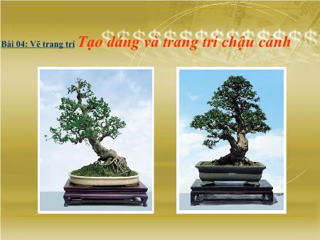 Bài giảng Mĩ thuật Lớp 8 - Bài 4: Tạo dáng và trang trí chậu cảnh