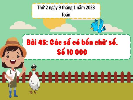 Bài giảng môn Toán Lớp 3 (Kết nối tri thức) - Chủ đề 8: Các số đến 10000 - Bài 45: Các số có bốn chữ số. Số 10000 - Năm học 2022-2023