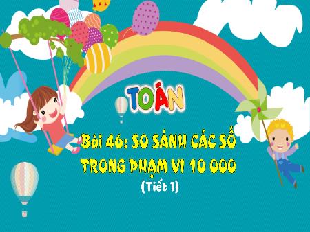 Bài giảng môn Toán Lớp 3 (Kết nối tri thức) - Chủ đề 8: Các số đến 10 000 - Bài 46: So sánh các số trong phạm vi 10 000 (Tiết 1)