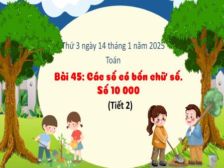 Bài giảng môn Toán Lớp 3 (Kết nối tri thức) - Chủ đề 8: Các số đến 10 000 - Bài 45: Các số có bốn chữ số. Số 10 000 (Tiết 2) - Năm học 2024-2025