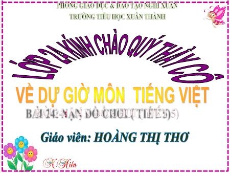 Bài giảng Tiếng Việt Lớp 2 (Kết nối tri thức) - Chủ đề 3: Niềm vui tuổi thơ - Bài 24. Tiết 5: Nặn đồ chơi (Luyện viết đoạn) - Năm học 2022-2023 - Hoàng Thị Thơ