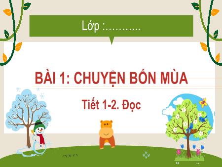 Bài giảng Tiếng Việt Lớp 2 (Kết nối tri thức) - Chủ đề 5: Vẻ đẹp quanh em - Bài 1. Tiết 1+2: Chuyện bốn mùa (Đọc) - Năm học 2023-2024