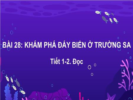 Bài giảng Tiếng Việt Lớp 2 (Kết nối tri thức) - Chủ đề 9: Việt Nam quê hương em - Bài 28. Tiết 1+2: Khám phá đáy biển ở Trường Sa (Đọc) - Năm học 2022-2023