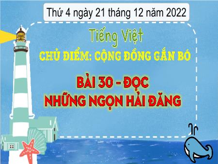 Bài giảng Tiếng Việt Lớp 3 (Kết nối tri thức) - Chủ điểm: Cộng đồng gắn bó - Bài 30: Những ngọc hải đăng (Đọc) - Năm học 2022-2023