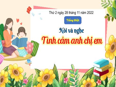 Bài giảng Tiếng Việt Lớp 3 (Kết nối tri thức) - Chủ điểm: Mái nhà yêu thương - Bài 23: Tình cảm anh chị em (Nói và nghe) - Năm học 2022-2023