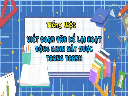 Bài giảng Tiếng Việt Lớp 3 (Kết nối tri thức) - Chủ điểm: Những sắc màu thiên nhiên - Bài 4: Viết đoạn văn kể lại hoạt động quan sát được trong tranh - Năm học 2023-2024