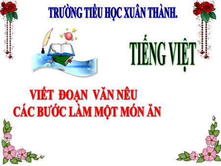 Bài giảng Tiếng Việt Lớp 3 (Kết nối tri thức) - Chủ điểm: Những trải nghiệm thú vị - Bài 6: Viết đoạn văn nêu các bước làm một món ăn - Năm học 2024-2025