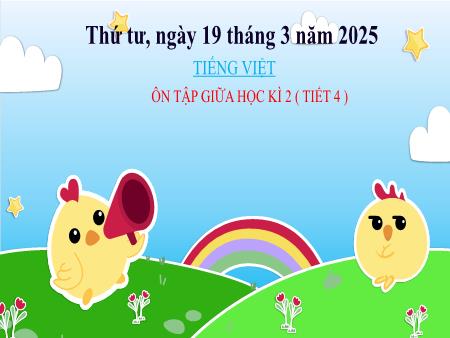 Bài giảng Tiếng Việt Lớp 3 (Kết nối tri thức) - Ôn tập giữa học kì II (Tiết 4) - Năm học 2024-2025