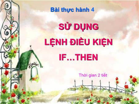 Bài giảng Tin học 8 - Bài thực hành 4: Sử dụng lệnh điều kiện If...Then