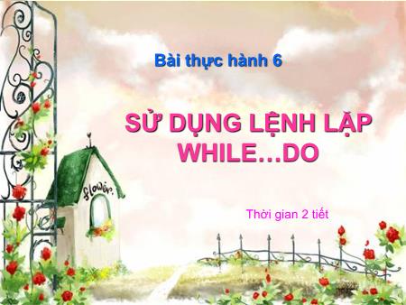 Bài giảng Tin học 8 - Bài thực hành 6: Sử dụng lệnh lặp While...Do
