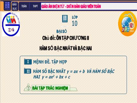 Bài giảng Toán Lớp 10 - Tiết 29: Ôn tập học kì I - Lê Hồng Sa