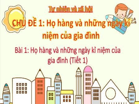 Bài giảng Tự nhiên và Xã hội Lớp 3 (Kết nối tri thức) - Chủ đề 1: Gia đình - Bài 1: Họ hàng và những ngày kỉ niệm của gia đình (Tiết 1) - Năm học 2024-2025