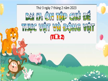 Bài giảng Tự nhiên và Xã hội Lớp 3 (Kết nối tri thức) - Chủ đề 4: Thực vật và động vật - Bài 17: Ôn tập chủ đề thực vật và động vật (Tiết 2) - Năm học 2022-2023