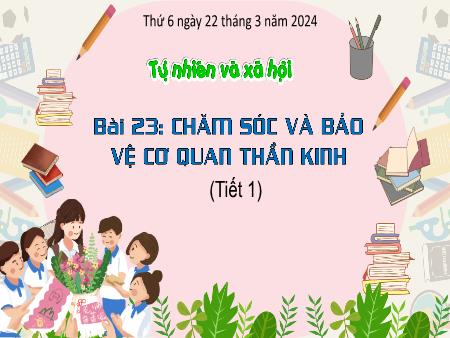 Bài giảng Tự nhiên và Xã hội Lớp 3 (Kết nối tri thức) - Chủ đề 5: Con người và sức khỏe - Bài 23: Chăm sóc và bảo vệ cơ quan thần kinh (Tiết 1) - Năm học 2023-2024