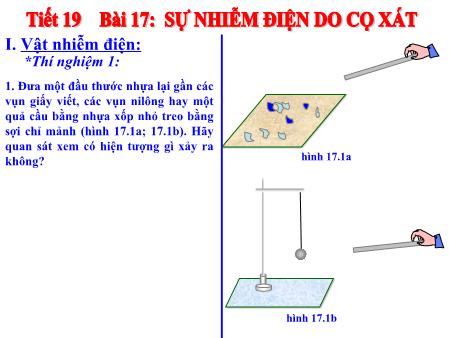 Bài giảng Vật lý Lớp 7 - Bài 17: Sự nhiễm điện do cọ xát
