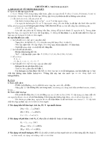 Đề cương ôn tập Covid 19 môn Hóa học Lớp 10 - Năm học 2019-2020 - Trường TH, THCS&THPT Sao Việt
