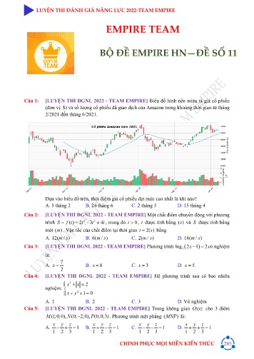 Đề luyện thi đánh giá năng lực các môn Lớp 12 năm 2022 - Đề số 11 (Có đáp án)