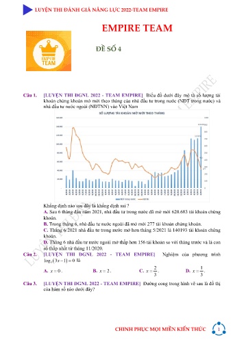 Đề luyện thi đánh giá năng lực các môn Lớp 12 năm 2022 - Đề số 4 (Có đáp án)