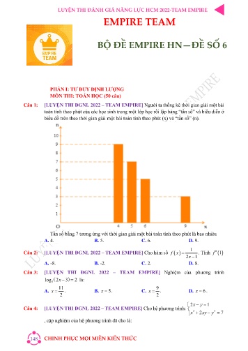 Đề luyện thi đánh giá năng lực các môn Lớp 12 năm 2022 - Đề số 6 (Có đáp án)