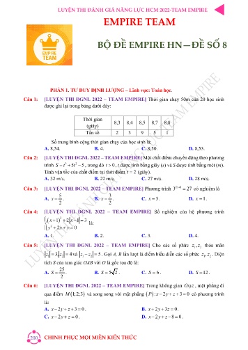 Đề luyện thi đánh giá năng lực các môn Lớp 12 năm 2022 - Đề số 8