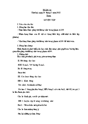Giáo án các môn Khối 1 - Tuần 23 - Năm học 2021-2022 - Nguyễn Thị Thu Hà