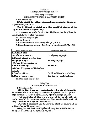 Giáo án các môn Khối 1 - Tuần 28 - Năm học 2023-2024 - Trần Thị Tú Uyên
