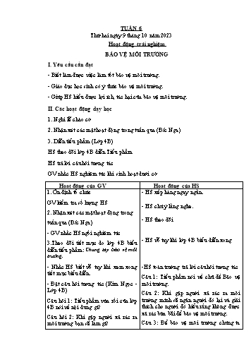 Giáo án các môn Khối 5 - Tuần 6 - Năm học 2023-2024 - Nguyễn Thị Hòa