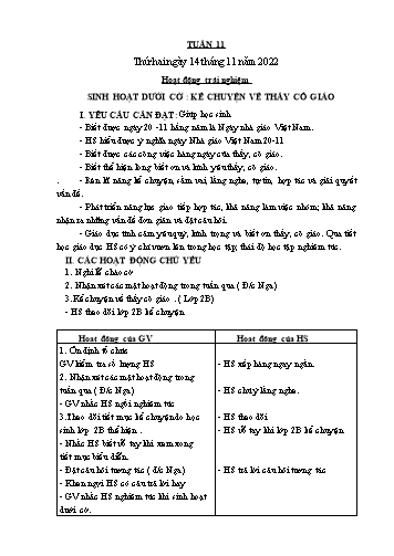 Giáo án các môn Lớp 1 - Tuần 11 - Năm học 2022-2023 - Nguyễn Thị Thu Hà