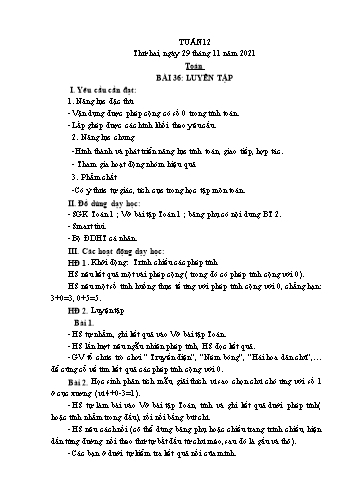 Giáo án các môn Lớp 1 - Tuần 12 - Năm học 2021-2022 - Trần Thị Tú Uyên