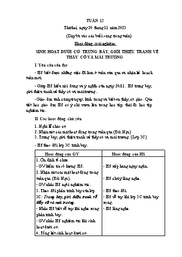 Giáo án các môn Lớp 1 - Tuần 12 - Năm học 2023-2024 - Nguyễn Thị Thu Hà
