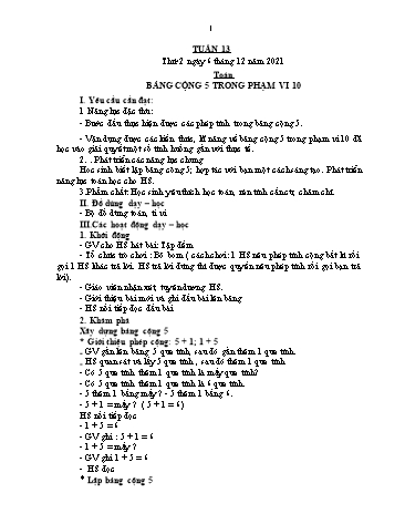 Giáo án các môn Lớp 1 - Tuần 13 - Năm học 2021-2022 - Nguyễn Thị Thu Hà