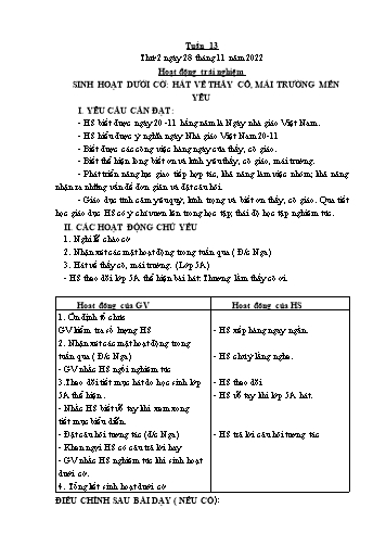 Giáo án các môn Lớp 1 - Tuần 13 - Năm học 2022-2023 - Nguyễn Thị Thu Hà