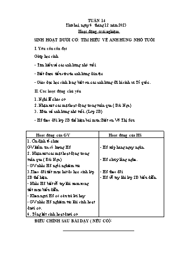 Giáo án các môn Lớp 1 - Tuần 14 - Năm học 2023-2024 - Nguyễn Thị Thu Hà