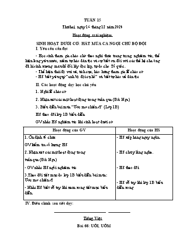 Giáo án các môn Lớp 1 - Tuần 15 - Năm học 2024-2025 - Nguyễn Thị Thu Hà